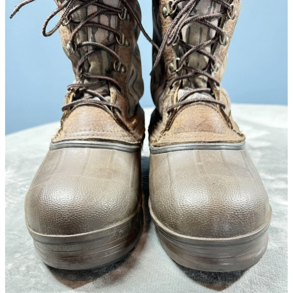 Vintage Red Ball Boundary Boots Mens Size 9 Brown Camo Waterproof Snow Insulated